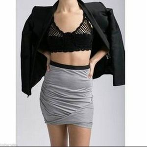 Helmut Lang Kinetic Jersey Soft Layer Ruched Skirt Small